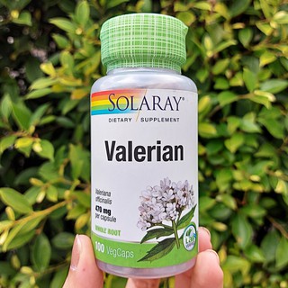 สารสกัดรากวาเลอเรียน Valerian 470 mg 100 VegCaps (Solaray®) คลายเครียด ช่วยนอนหลับ