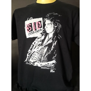 แขนสั้นcrew neckเสื้อนำเข้า SID 1957-1979 Sid Vicious Sex Pistols The Clash Ramones Rock Punk Style Vintage Gildan T-Shi