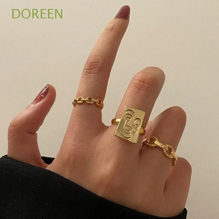 Doreen ชุดแหวนสายโซ่สไตล์วินเทจเครื่องประดับแฟชั่นสตรี 3 ชิ้น / ชุด