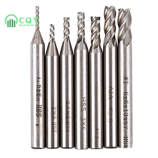 Swt 7 ชิ้น Hss Cnc 4 Flutes End Milling ชุดเครื่องตัด 1.5 2 2.5 3 4 5 6 มม.