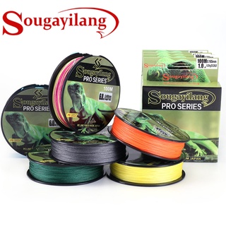 Sougayilang  สายเบ็ด 4 เส้น 100 ม. สายตกปลาแบบถัก PE แข็งแรง 12-72 ปอนด์ หลากสี สายตกปลา PE