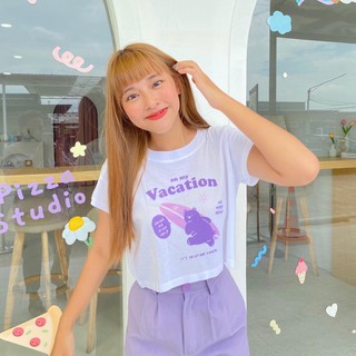 Live186# เสื้อคัตตอล มีหลายสี “Vacation” สไตล์เกาหลี Dream Big Tshirt โอเวอร์ไซน์ สาวอวบใส่ได้ พร้อมส่ง คอกลม ผ้านุ่ม