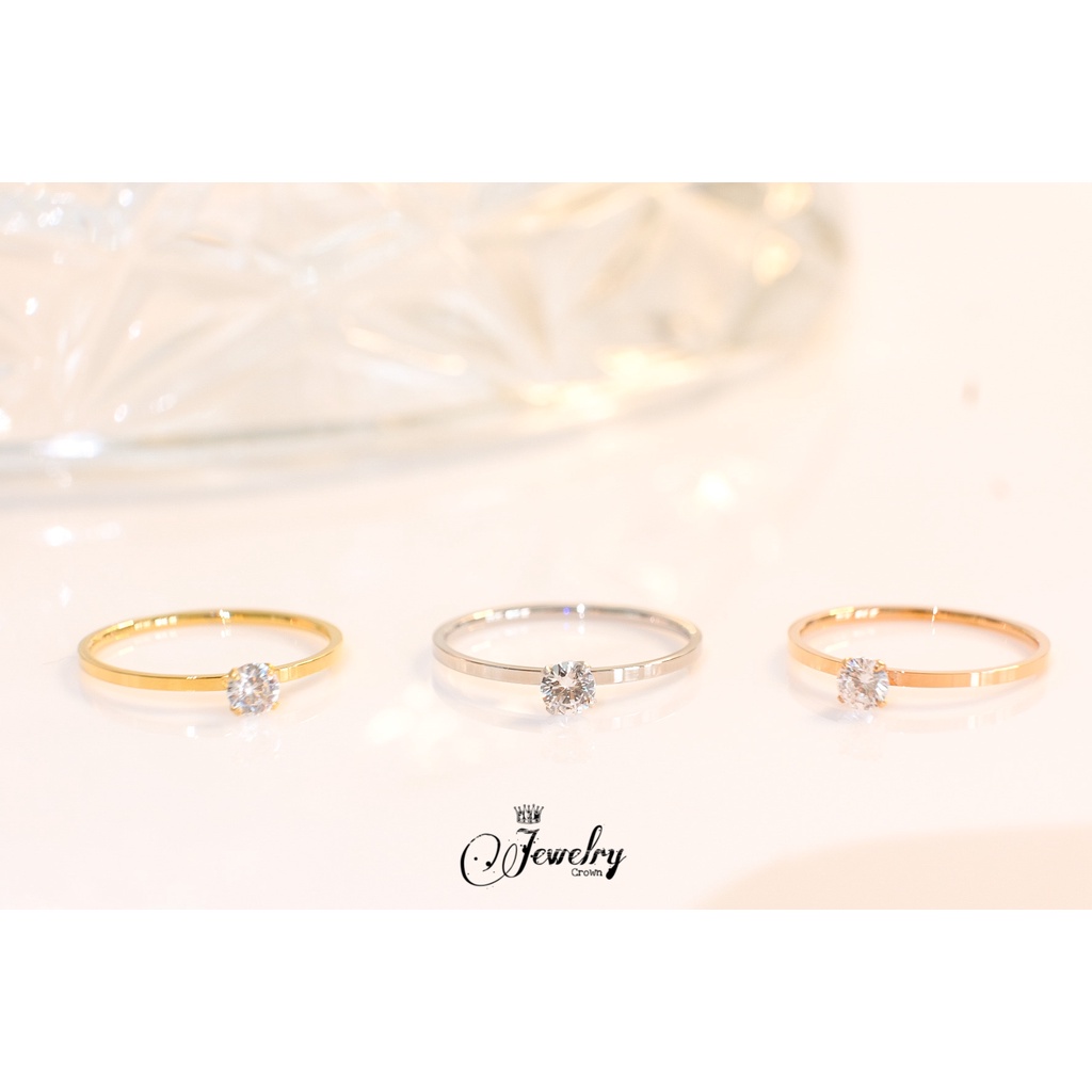 Jcrown Alexa แหวนสแตนเลสแหวนแฟชั่นไทเทเนียมของผู้หญิง