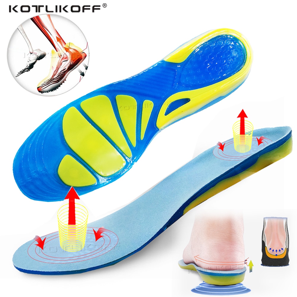 Silicone Non-Slip Gel Soft Sport Shoe Insoles Massaging Insole ...