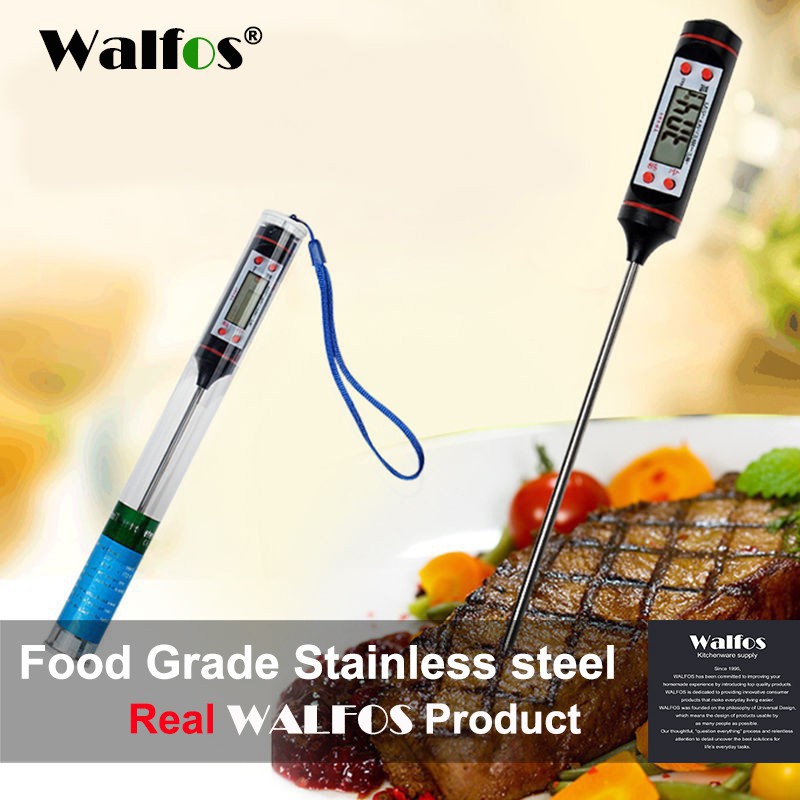 WALFOS เครื่องวัดอุณหภูมิดิจิตอลสำหรับเตาอบอาหารบาร์บีคิว