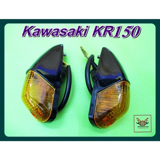 KAWASAKI KR150 "FRONT" TURN SIGNAL LH&amp;RH SET PAIR // ไฟเลี้ยวหน้า สีดำ สินค้าคุณภาพดี