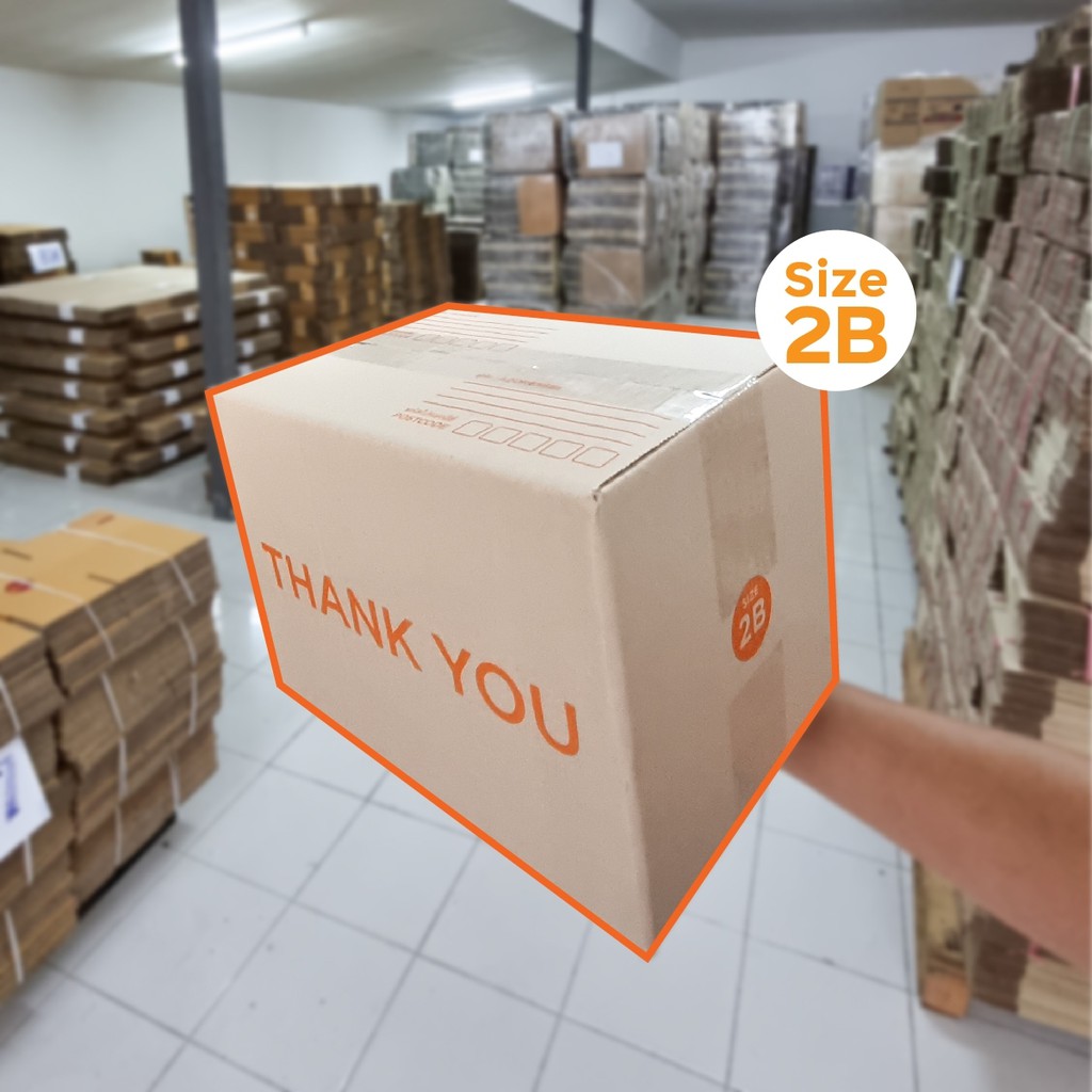 กล่องพัสดุ Thank you กล่องไปรษณีย์ เบอร์ 2B พิมพ์Thank you แพ็ค 20ใบ