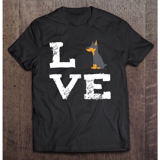 เสื้อยืด พิมพ์ลาย I Love Min Pins Doberman สําหรับผู้ชายS-5XL