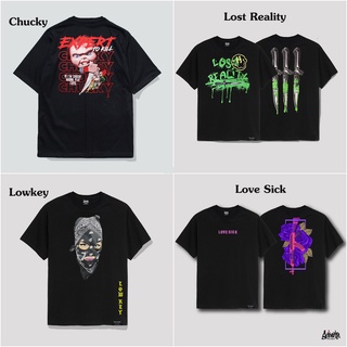 Just Say Bad ® เสื้อทรง Oversize รุ่น Chuckey / Love sick / LOST Reality / Lowkey  สีดำ OS