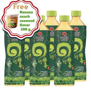 Oishi GEERTEA ORIGINAL 420 ml x6 bottle แถมฟรีBanana family Banana snack seaweed flavor 100 g.