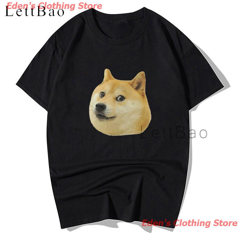 Eden's Clothing Store 2021 เสื้อยืดลายกราฟฟิก Doge Head Meme Dog Shiba Inu Gel สําหรับผู้หญิง เสื้อย