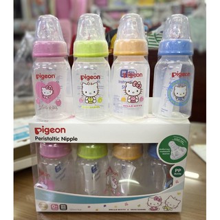 Pigeon ขวดนม RPP ลาย คิตตี้ พร้อมจุกนม รุ่น มินิ [4oz/120ml] [แพค 4 ขวด]