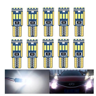 หลอดไฟติดภายในรถยนต์ T10 W5W  License Plate Light 194 501 Led 4014 9Smd 12V 6000K 1 คู่