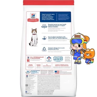 Hill's Adult 1-6 10kg / Hill's Adult 7+ 10kg ฮิลส์ อาหารแมวโต อายุ1-6 ปี / แมวแก่ อายุ 7 ปีขึ้นไป ถุง 10 กก.