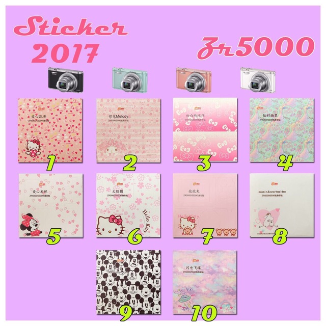 สติ๊กเกอร์ติดกล้อง casio zr5000