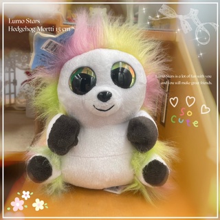 ตุ๊กตาน้องเม่น ตาแป๋วแวววาว ขนฟูสีรุ้งสดใส LUMO STARS ป้ายห้อย LUMO STARS Hedgehog Mortti 15 cm with Paper Tag