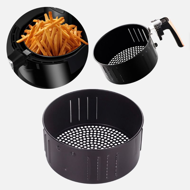 2.6L 3.5L Non-stick Air Fryer Basket Baking Drain Oil Pan Frying Accessories