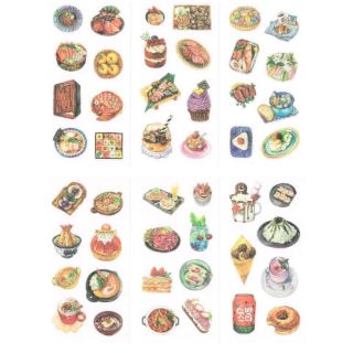 set sticker เนื้อวาชิ ลายอาหารนานาชาติ
1 ซองมี 6 แผ่น