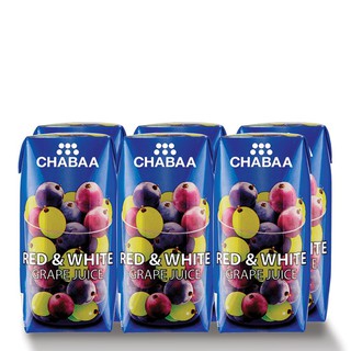 ชบา น้ำองุ่นแดงผสมองุ่นขาว 40% 180 มล. แพ็ค 6 กล่อง Chaba Red grape juice mixed with white grape 40% 180 ml. Pack of 6 b