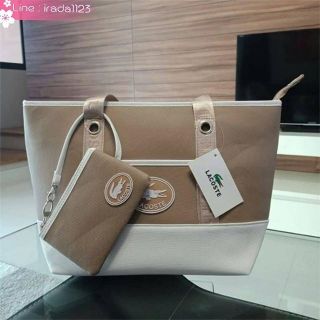 Lacoste Classic Shopping Bag With Cluth ของแท้ ราคาถูก