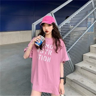 Korean เสื้อ DEMO -Oversize- สีสดใส สไตล์เกาหลีน่ารัก เสื้อยืดนิ่ม แขนสั้นแฟชั่น เนื้อผ้าดี T6655