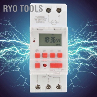 Ryo Tools TM919BK 85~265V AC 30A LCD 7 Days Programmable Digital Timer Switches