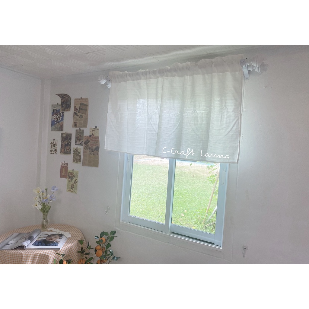 แนะนำ ผ้าม่าน ผ้าม่านผ้าฝ้ายสีขาว ผ้าหนาเรียบ ขนาด110x60cm สไตล์มินิมอล CMS60 ราคาพิเศษ มีเก็บเงินปลายทาง