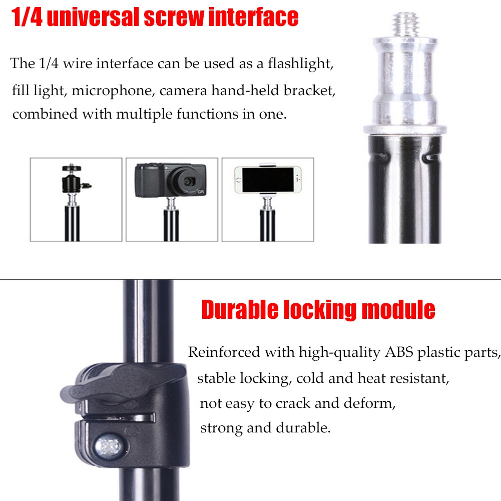Professional ปรับ 1.6M(63in) ขาตั้งไฟขาตั้งกล้อง 1/4 หัวสกรูสําหรับสตูดิโอถ่ายภาพแฟลชถ่ายภาพ