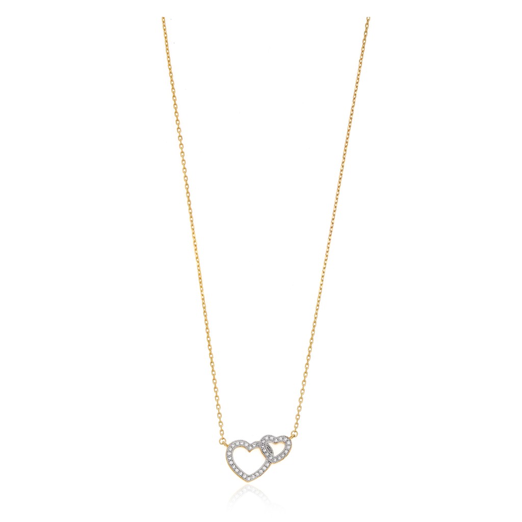 Jewelry Buffet สร้อยคอ Twin heart ชุบทอง 18k