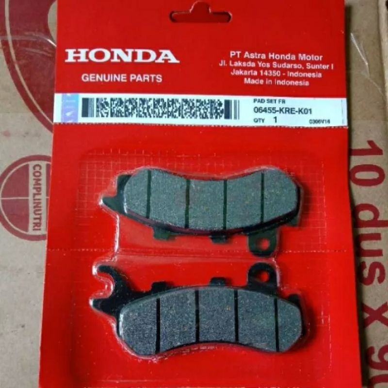 ผ้าเบรกหน้า PCX DISPAD PCX ใหม่ 150 160 LOKAS CBS NON ABS KRE K01