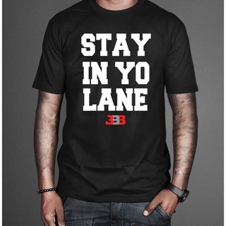 1blueyy240610 1big BALLER BRAND Stay In Yo Lane เสื้อยืดลําลอง แฟชั่นสําหรับผู้ชาย ผู้หญิง สีดํา แขนสั้น คอกลม พิมพ์ลาย