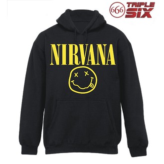 เสื้อฮู้ด เสื้อแจ็คเก็ต - Nirvana - สีดํา