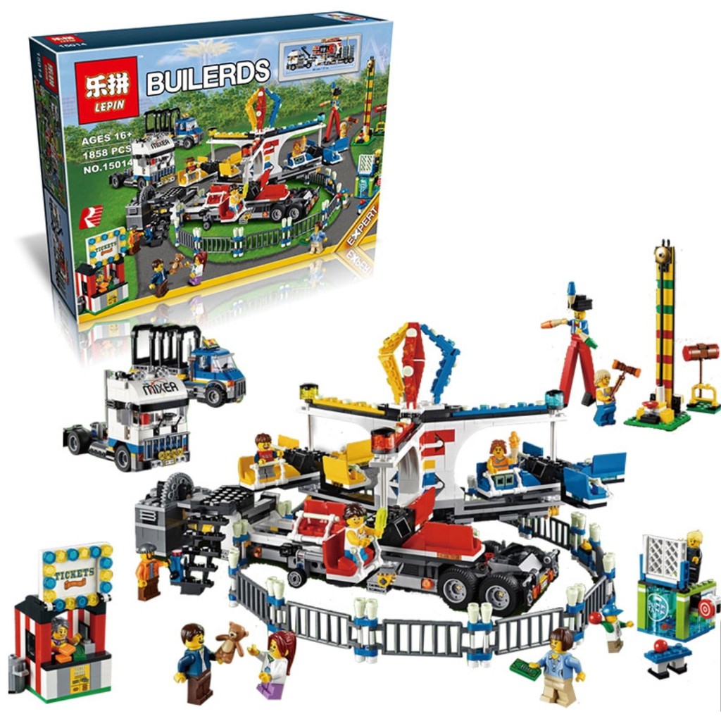 ตัวต่อเลโก้ Lepin 15014 ชุดสวนสนุกเคลื่อนที่ LEGO Creator Fairground Mixer จำนวน 1858 ชิ้น (ชุดใหญ่)