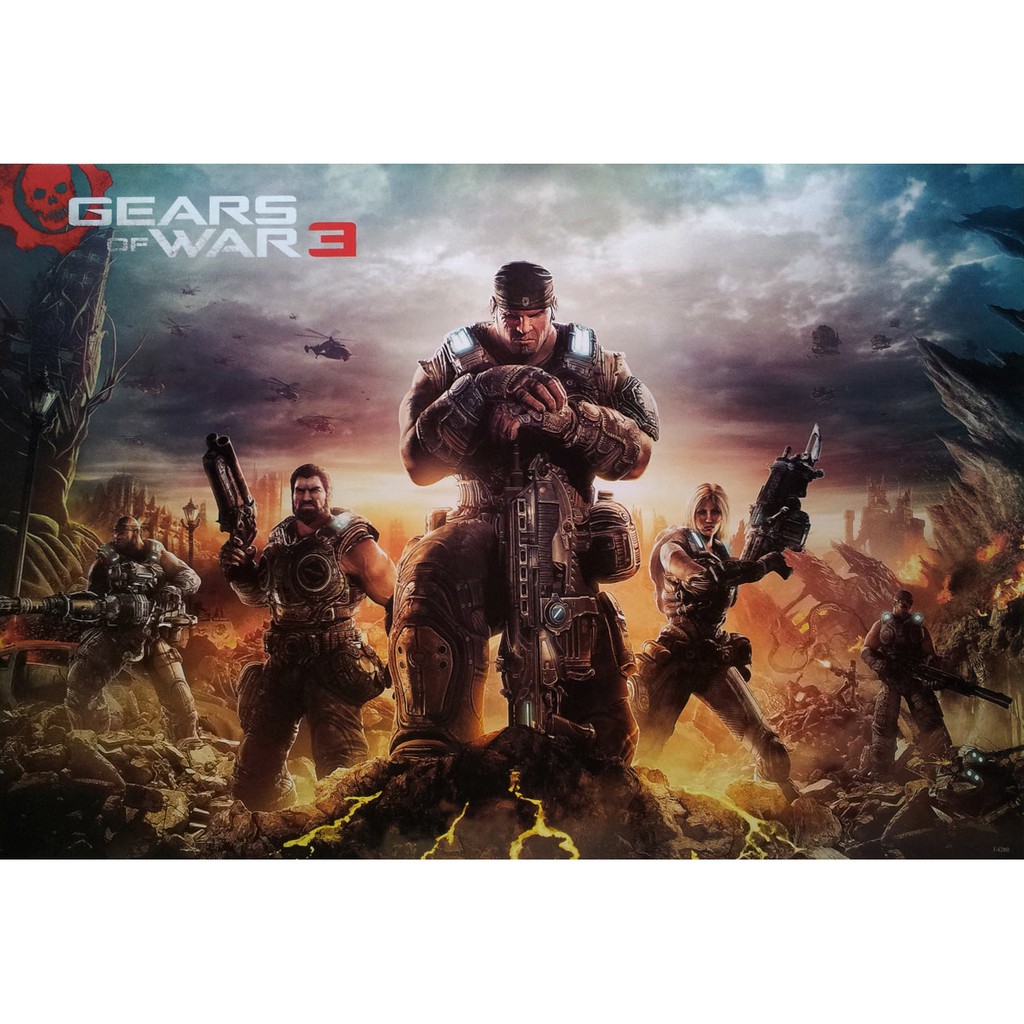 โปสเตอร์ เกม Gears of War 3 (2011) POSTER 24”x35” Inch Sci-Fi Epic Games Third-Person Shooter
