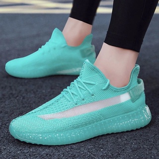 ♦✥ผู้ชาย YEZZY-350 ตาข่ายระบายอากาศรองเท้าวิ่งกีฬาเกาหลี
