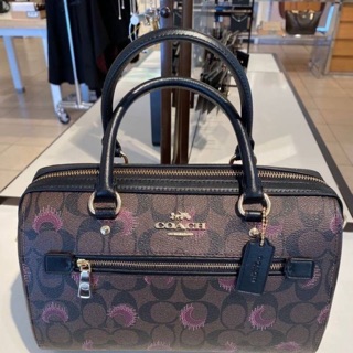 COACH F79947 ROWAN SATCHEL IN SIGNATURE CANVAS WITH MOON PRINT IM/BROWN PURPLE MULTI ROWAN SATCHEL IN SIGNATURE CANVAS