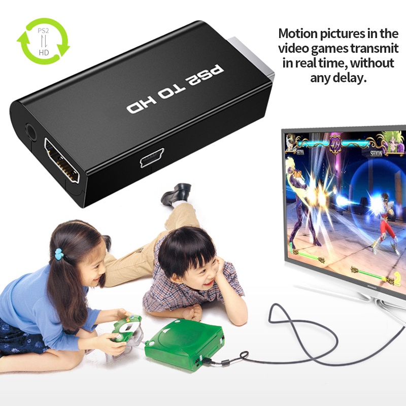 ตัวแปลง PS2 ต่อเครื่องจาก PS2 ออกทีวี Audio Video Converter ภาพชัด สำหรับ PS2/Audio/Monitor/Projector/TV/Earphone