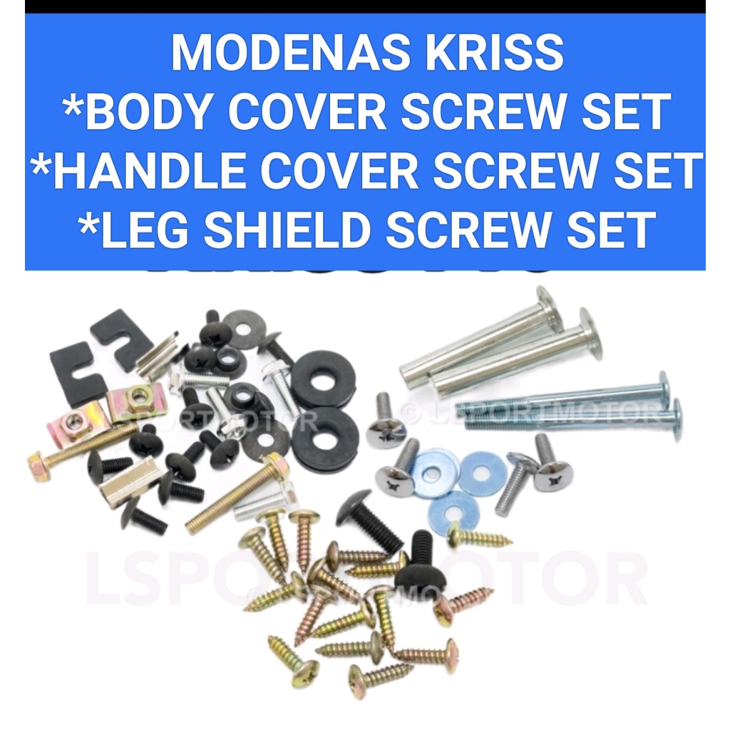 KRISS ( 3 IN 1 ) BODY COVER SCREW SET/HANDLE COVER SCREW SET/LEG SHIELD SCREW SET/ A CLASS