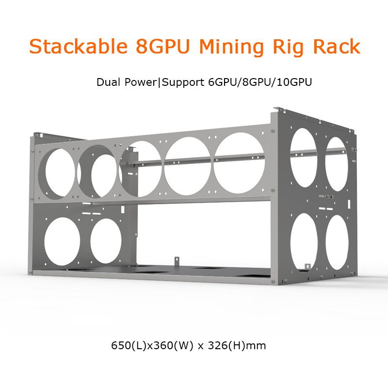 คอมพิวเตอร์ Stackable 8 GPU Open Air Frame Mining Rig Frame Rack Case For ETH/ETC/ ZCash Bitcoin เครื่องขุด-*&amp;*