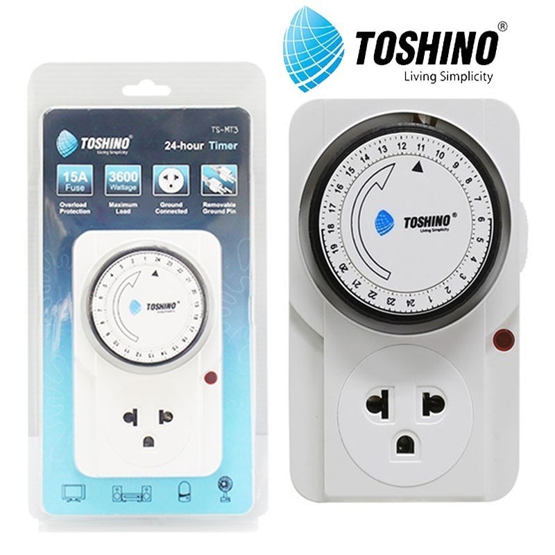 ปลั๊กไฟนาฬิกาตั้งเวลา Analog Toshino Timer รุ่น TS-MT3 ปลั๊กไฟตั้งเวลา ขาปลั๊ก ปลั๊กแปลง โตชิโน โตชิโน่ plug อานาล็อก