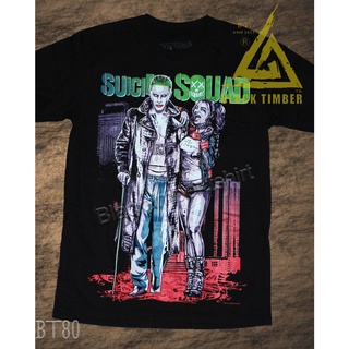 BT 80 Suicide Squad Quinn Joker เสื้อยืด สีดำ BT Black Timber T-Shirt ผ้าคอตตอน สกรีนลายแน่น S M L XL XXL