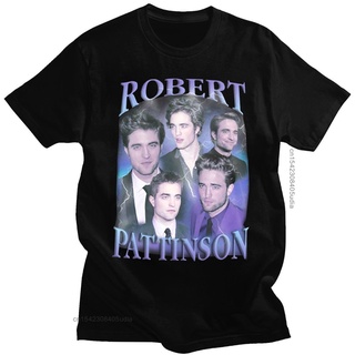 เสื้อยืดผ้าฝ้ายเสื้อยืดแขนสั้น ผ้าฝ้าย พิมพ์ลาย Robert Pattinson Edward Cullen โอเวอร์ไซซ์ สไตล์วินเทจ แฟชั่นฤดูร้อน สํา