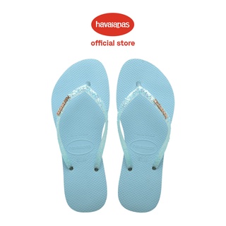 Havaianas รองเท้าแตะฟลิปฟลอป แต่งกลิตเตอร์ สีฟ้า สําหรับผู้หญิง