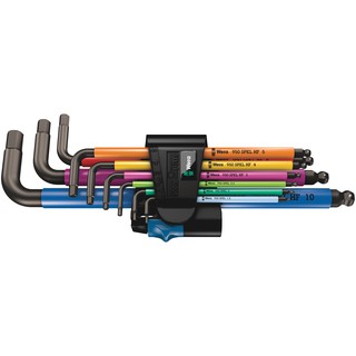 Wera 950/9 Hex-Plus Multicolour HF 1, L-key set with holding function, BlackLaser