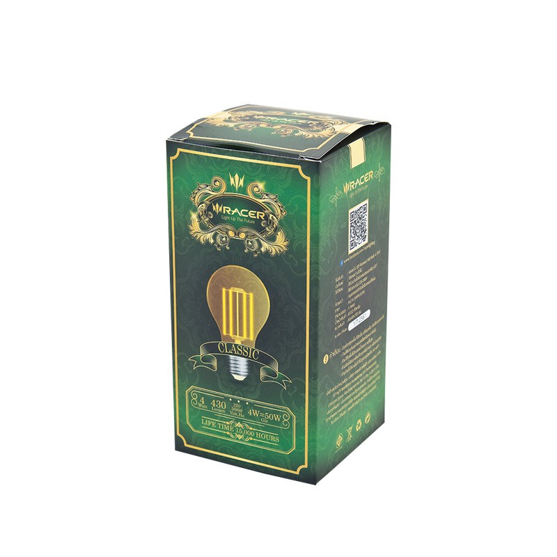 เรเซอร์ หลอดไฟ LED VINTAGE FILAMENT 4 วัตต์ รุ่น A60 Racer LED Vintage Filament Bulb 4 Watt Model A6