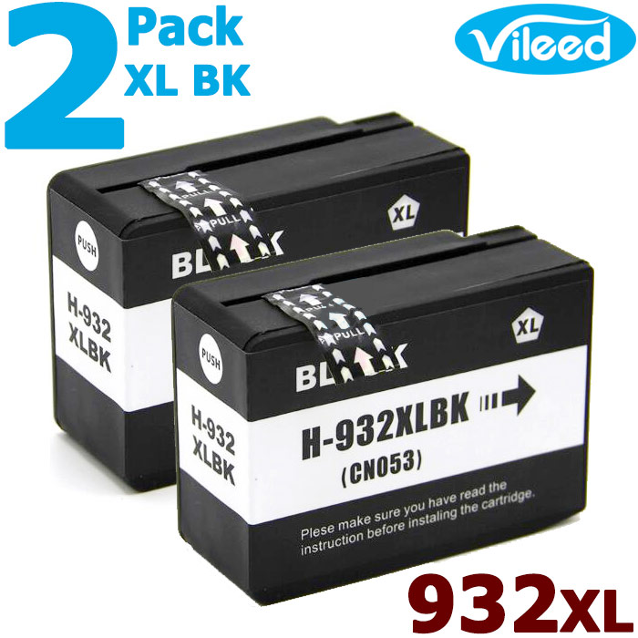 [สต็อกประเทศไทย]2 Pack 932XL BK Ink Cartridge 932 XL Black Capacity Print Inkjet Compatible for HP O