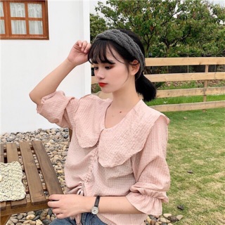 💓สินค้านำเข้า 💓พร้อมส่ง เสื้อเชิ้ต แต่งรูดเชือกอก สไตล์เกาหลี อนนี่มากจ้าาา