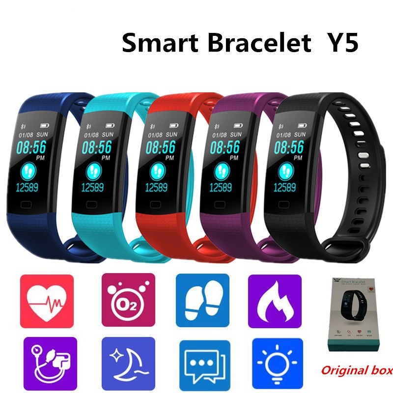 Y5 Smart Band Heart RateTracker Fitness Tracker Y5 Smartband Smart Bracelet Waterproof Smart