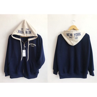 SALE ถูกที่สุด!! รุ่นใหม่หมวกสี เสื้อแขนยาวมีฮู้ด NEW YORK bM1p