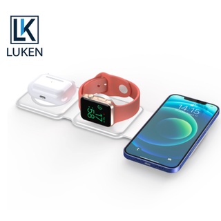 Luken 3 in 1 ที่ชาร์จแม่เหล็กไร้สาย พับได้ สําหรับนาฬิกา Airpo 3 iP13 Pro Max 13 Pro